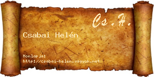 Csabai Helén névjegykártya
